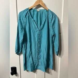 Reba Teal Studded Embellished Women's Top